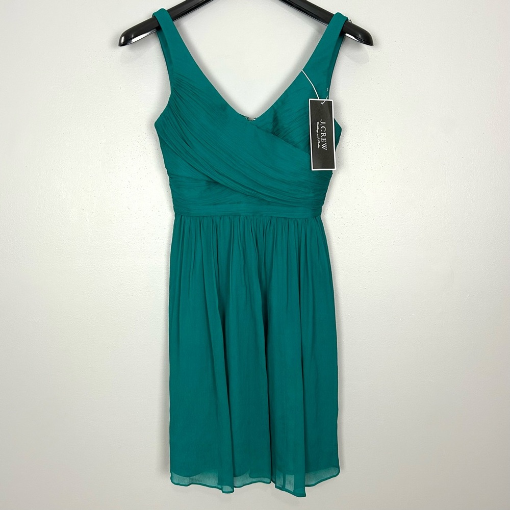 J. Crew Heidi Silk Chiffon Cocktail Dress Women’s Size 0 Fit and Flare Wedding